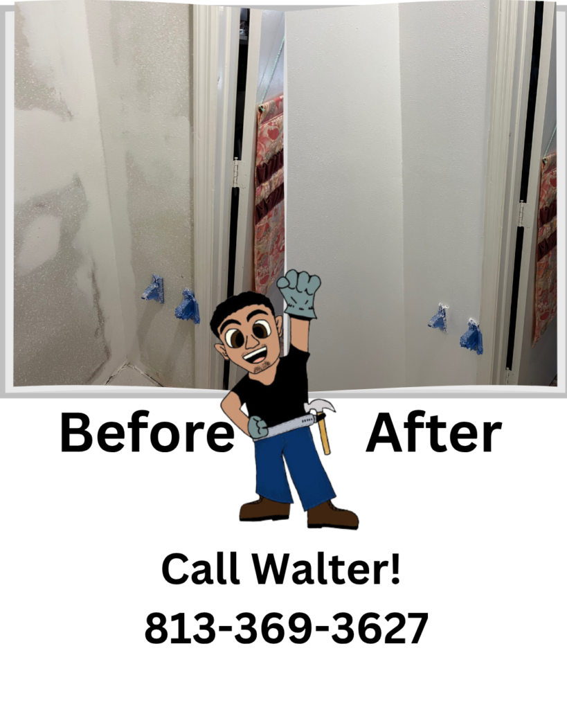 before and after images of drywall 